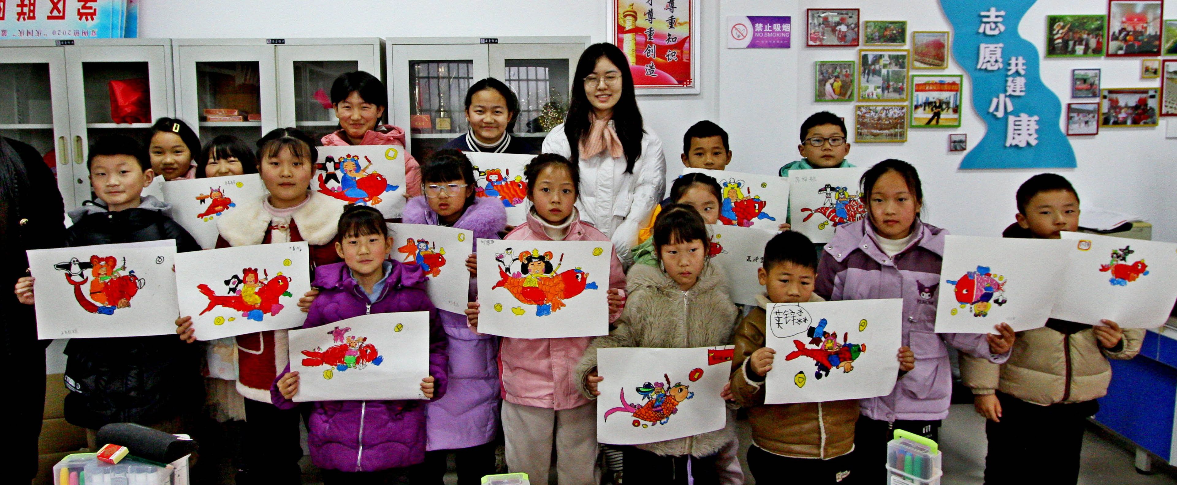 安徽省巢湖市夏阁镇关工委开展“元宵节赏年画绘年画”主题活动