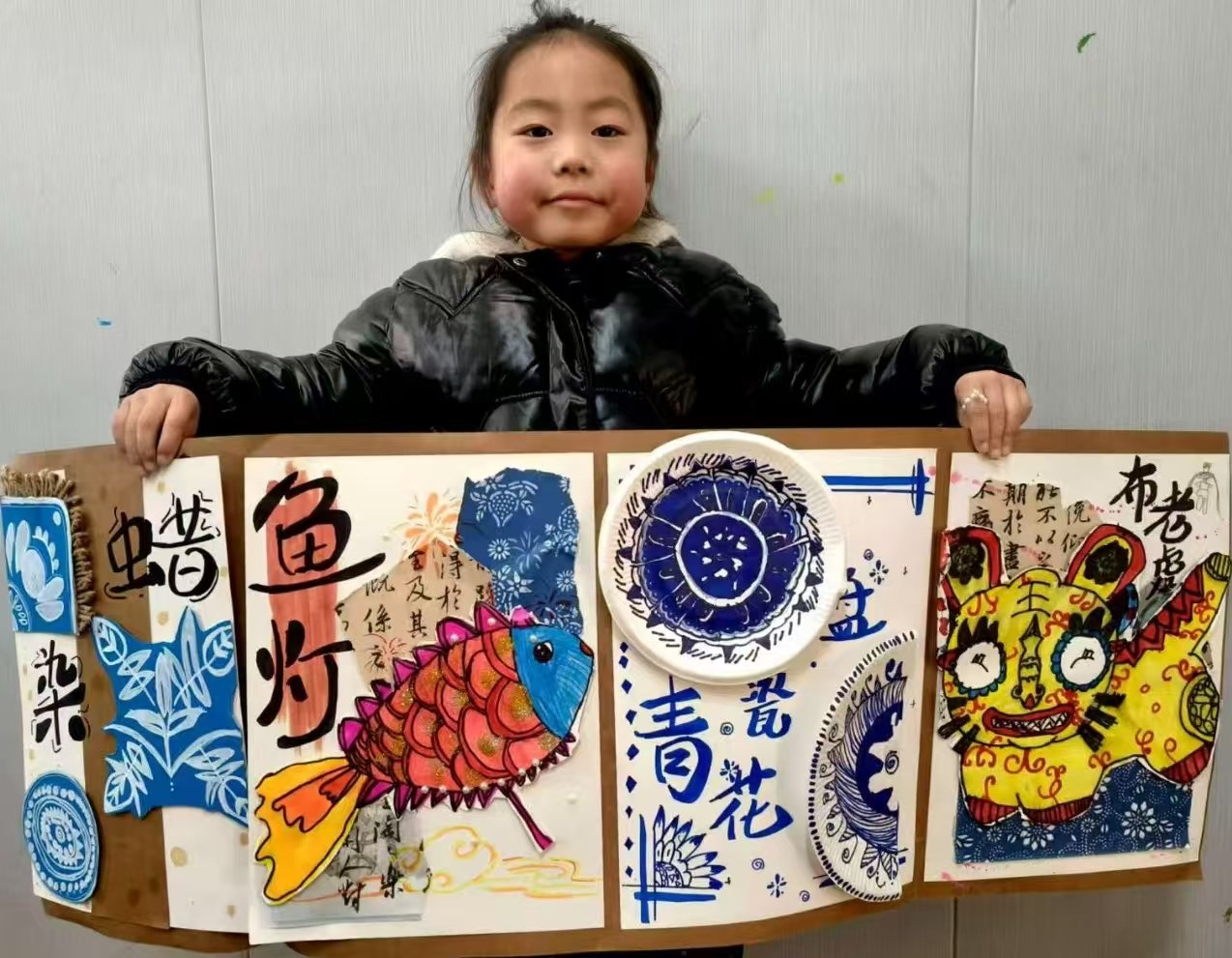 江苏省徐州市铜山区汉王镇关工委校外辅导站组织学生进行非遗文化手抄报比赛活动