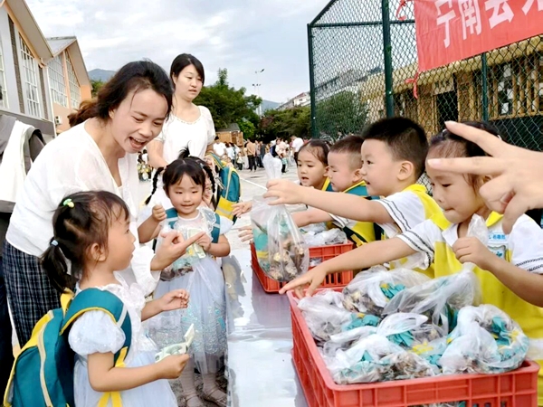 小手拔生姜，爱心大义卖——四川省凉山州宁南县第五幼儿园关工委开展采摘生姜义卖活动