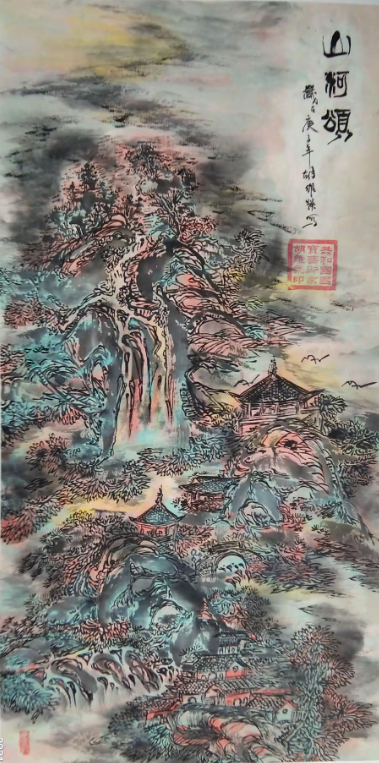 江苏镇江京口健康路街校社老少携手开展“翰墨歌盛世 丹青颂祖国” 书画作品网展